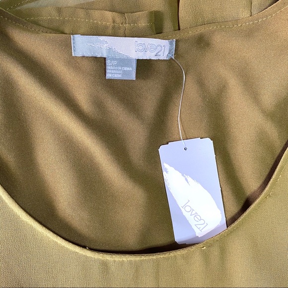 NWT Forever 21[Love 21] Bell Sleeves Olive Dress S - Picture 7 of 8